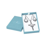 Charmed by the Irish Claddagh Silver Pendant Chain and Earrings Box Set SET031