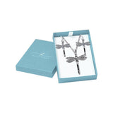 The Dragonflyโ€s Wings Silver Pendant Chain and Earrings Box Set SET034