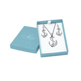 Anchor of Peace Silver Pendant Chain and Earrings Box Set SET072
