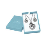 The Mystic Melody of a Sea Mermaid Silver Pendant Chain and Earrings Box Set SET074