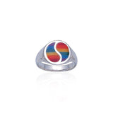 Rainbow Yin Yang Silver Ring SM078 - Jewelry