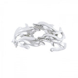 Dolphins Sterling Silver Cuff Bracelet TBA192