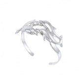 Dolphins Sterling Silver Cuff Bracelet TBA192 - Jewelry
