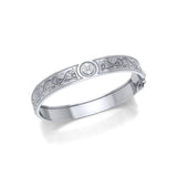 Small Silver Celtic Bangle with open lock TBA212
