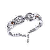 Goddess Silver Cuff Bracelet with Gemstone TBA271 - Jewelry