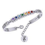 Celtic Sterling Silver Bracelet with Chakra Gemstones and Astrology Symbols TBA286