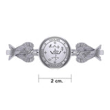 Archangel Michael Sigil and Angel Wings Silver Cuff Bracelet TBA287 - Jewelry
