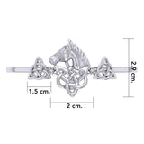 Triquetra and Celtic Horse Silver Cuff Bracelet TBA288 - Jewelry