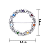 Chakra Celtic Silver Brooch TBC161 - Jewelry