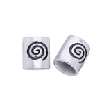 Cylinder with Spiral Silver Bead TBD017 - Jewelry