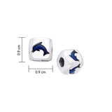 Dolphin Sterling Silver with Enamel Bead TBD033 - Jewelry