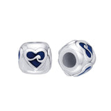 Round Heart with Wave Silver Bead TBD044 - Jewelry