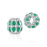 Round Colored Teardrop Silver Bead TBD088 - Jewelry