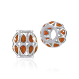 Round Colored Teardrop Silver Bead TBD088 - Jewelry
