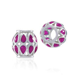 Round Colored Teardrop Silver Bead TBD088 - Jewelry