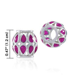 Round Colored Teardrop Silver Bead TBD088 - Jewelry