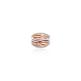 Oval Waves Silver Bead with Enamel Accents TBD089 - Jewelry