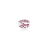 Oval Waves Silver Bead with Enamel Accents TBD089 - Jewelry