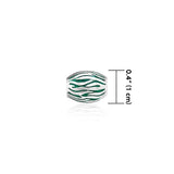 Oval Waves Silver Bead with Enamel Accents TBD089 - Jewelry