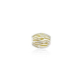 Oval Waves Silver Bead with Enamel Accents TBD089 - Jewelry