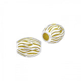 Oval Waves Silver Bead with Enamel Accents TBD089