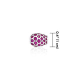 Oval Patterned Bead with Enamel TBD091 - Jewelry