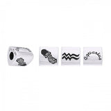 Triangle Aquarius Zodiac Silver Bead TBD095 - Jewelry
