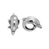 Gentle friends under the sea ~ Sterling Silver Jewelry Dolphin Bead TBD140