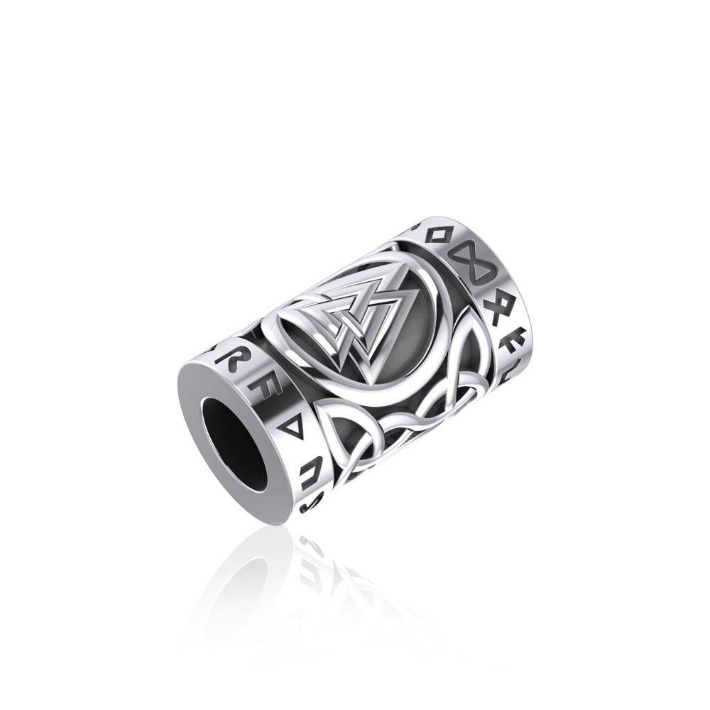 Norse Viking Valknut in Circle with Rune Symbol and Celtic Silver Bead TBD368 - Jewelry