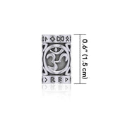 Om Symbol in Circle with Rune Symbol and Celtic Accented Silver Bead TBD369 - Jewelry