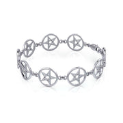 Large Five-Pointed Star Sterling Silver Bracelet TBG018