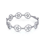 Large Five-Pointed Star Sterling Silver Bracelet TBG018
