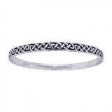 Celtic Knotwork Silver Bangle Bracelet TBG035 - Jewelry