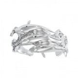 Dolphins Sterling Silver Cuff Bracelet TBG047 - Jewelry