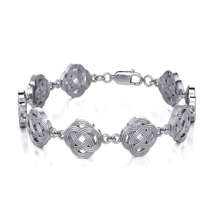 Celtic Quaternary Knot Silver Bracelet TBG071 - Jewelry