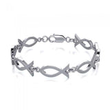 Religious Fish Silver Bracelet TBG143 - Jewelry
