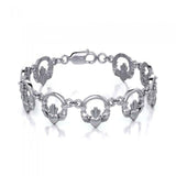 Irish Claddagh Silver Bracelet TBG166 - Jewelry