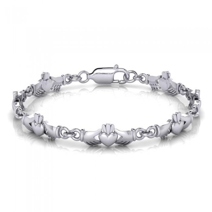 Irish Claddagh Silver Bracelet TBG254 - Jewelry