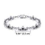 Silver Irish Claddagh with inlaid Link Bracelet TBG255 - Jewelry