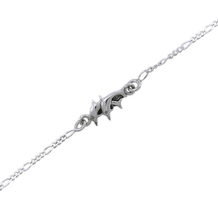 Twin Dolphins Silver Anklet TBG374 - Jewelry