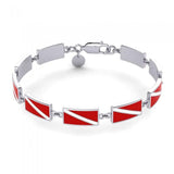 Silver Dive Flag Bracelet TBG404 - Jewelry