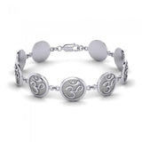 Manifest the Spiritual Link ~ OM Sterling Silver Link Bracelet TBG712 - Jewelry