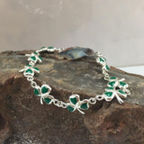 One of Celtic's epitome ~ Sterling Silver Jewelry Shamrock Link Bracelet TBG744