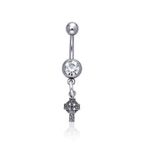 Celtic Cross & Gem Belly Button Ring TBJ012 - Jewelry