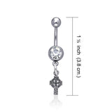 Celtic Cross & Gem Belly Button Ring TBJ012 - Jewelry