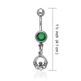 Irish Claddagh with Emerald Silver Body Jewelry TBJ013 - Jewelry