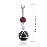 AA Symbol Silver Belly Button Ring TBJ015 - Jewelry