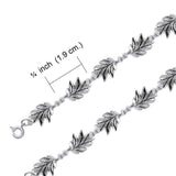 Oak Leaves Silver Link Bracelet TBL024 - Jewelry