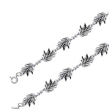 Oak Leaves Silver Link Bracelet TBL024 - Jewelry