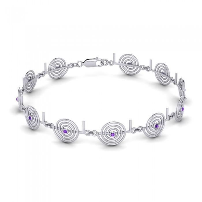 Reiki Spiral Silver Bracelet TBL080 - Jewelry